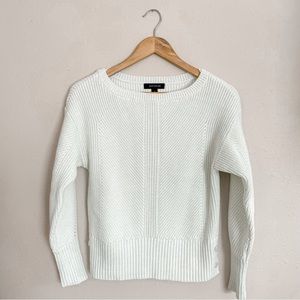 Ann Taylor Ivory Ribbed Crew Neck Sweater beautiful & fresh look to brighten up